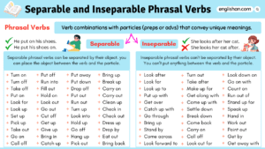 Separable and Inseparable Phrasal Verbs with Examples • Englishan