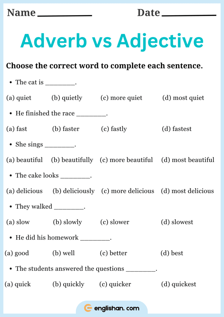 choose the correct word to complete each sentence worksheet