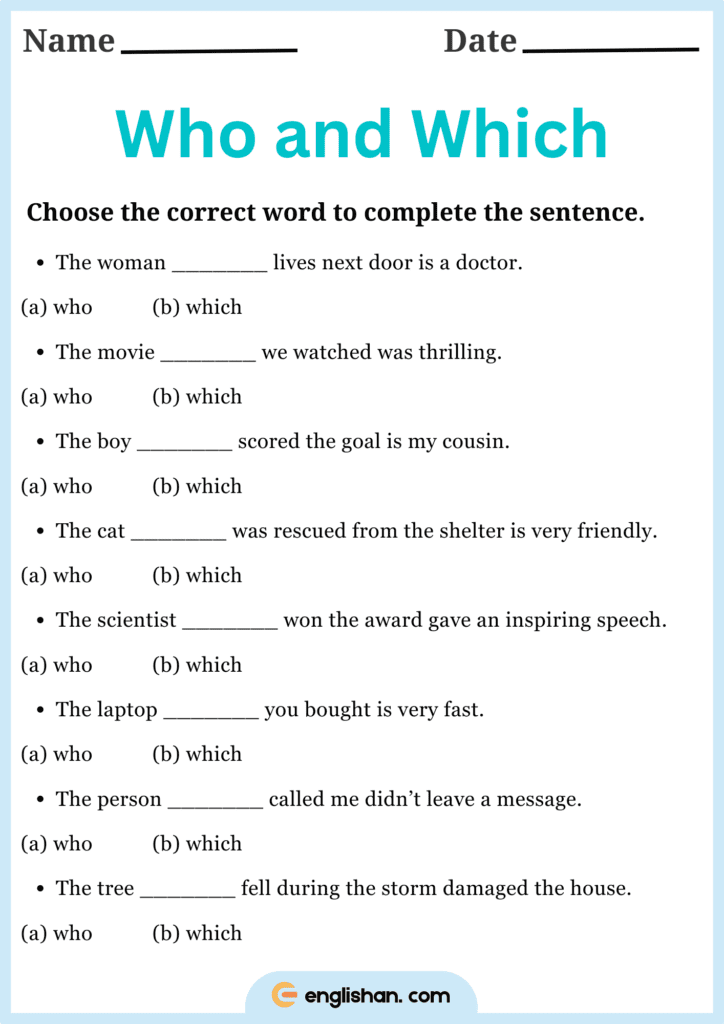 choose the correct word to complete the sentence worksheet